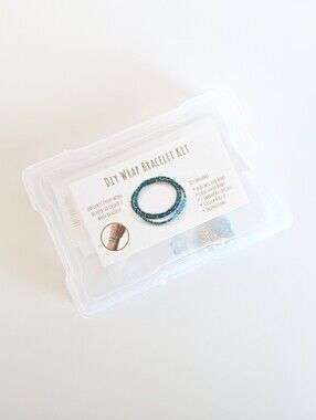DIY Beaded Wrap Bracelet Activity Kit - Blue Swarovski Crystals
